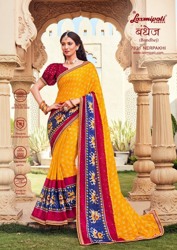 Laxmipati bandhani cheap sarees