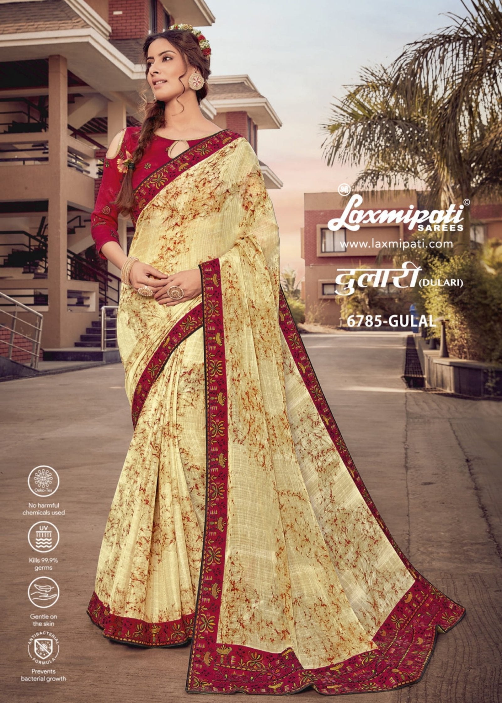 Laxmipati Dulari 6785 Yellow Chiffon Saree – Sanskar Sarees