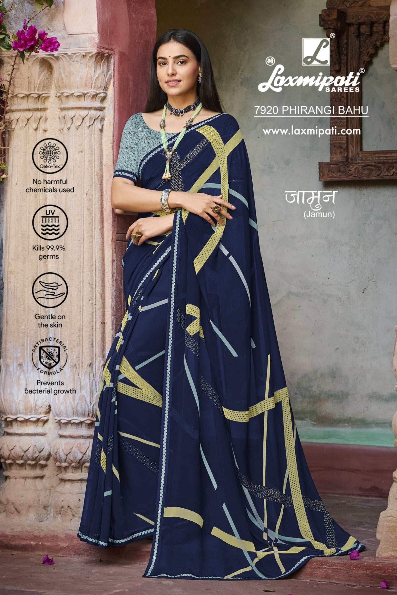 Laxmipati Jamun 7920 Blue Georgette Saree