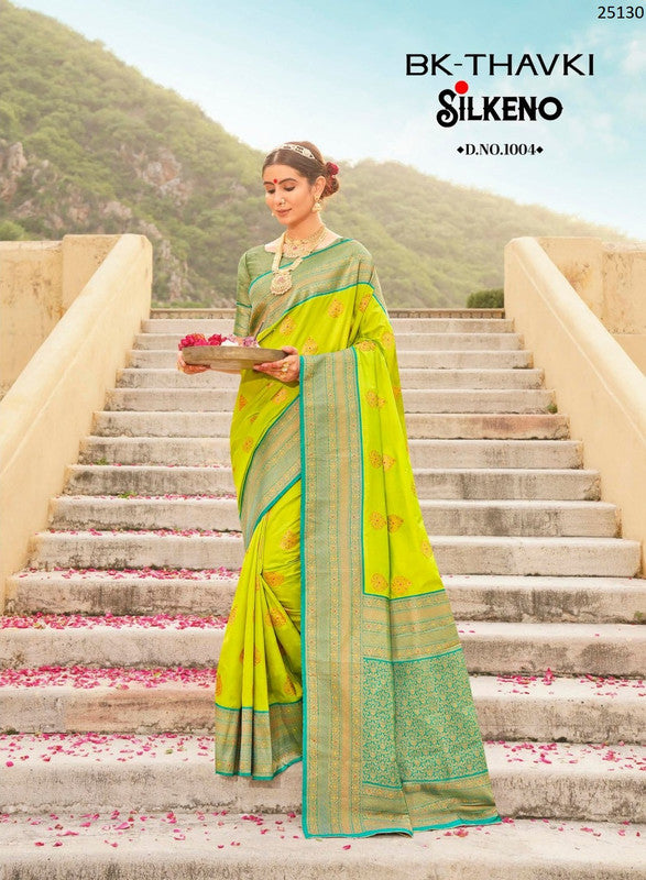 Bk Thavki Th-1004 25130 Green Silk  Saree
