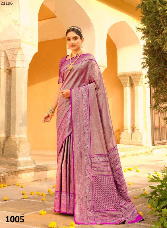 Bk Thavki Th-1005 21196 Purple Silk  Saree