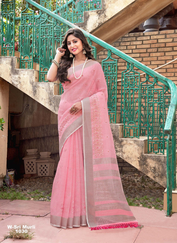 Rajguru Sri Murli-2 Rg-1030 Pink Cotton Saree