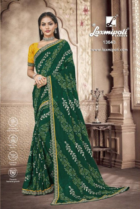 Laxmipati Eshana 13643 Green Chiffon Saree