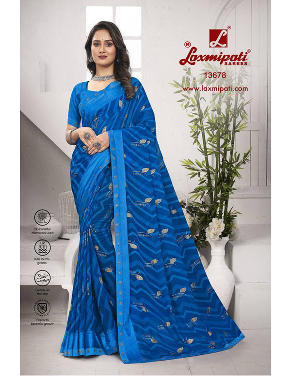 Laxmipati Vedvika 13678 Royal Blue Georgette Saree