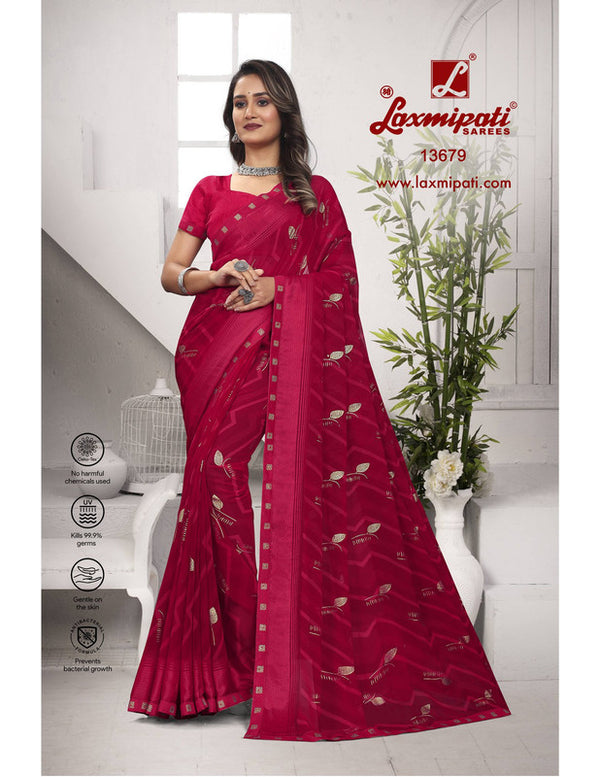 Laxmipati Vedvika 13679 Pink Georgette Saree