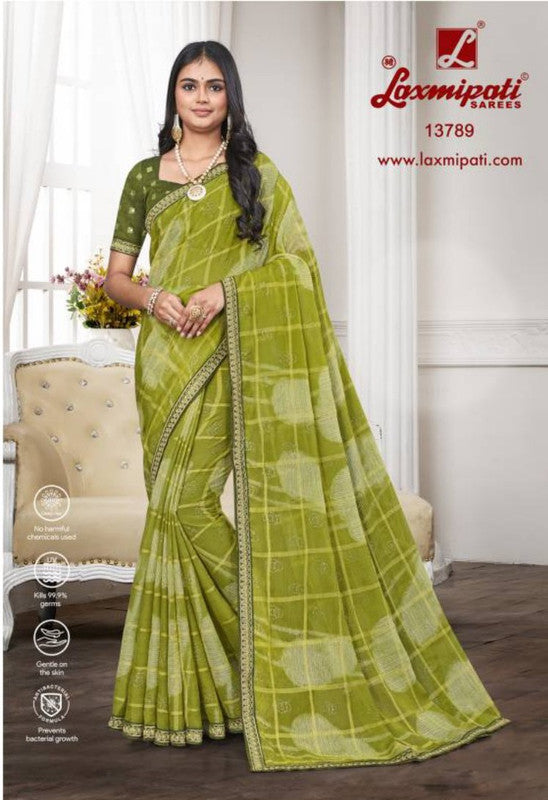 Laxmipati Narish 13789 Green Chiffon Saree