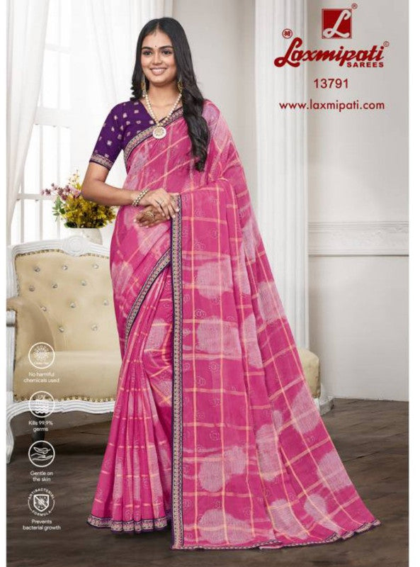 Laxmipati Narish 13791 Pink Chiffon Saree
