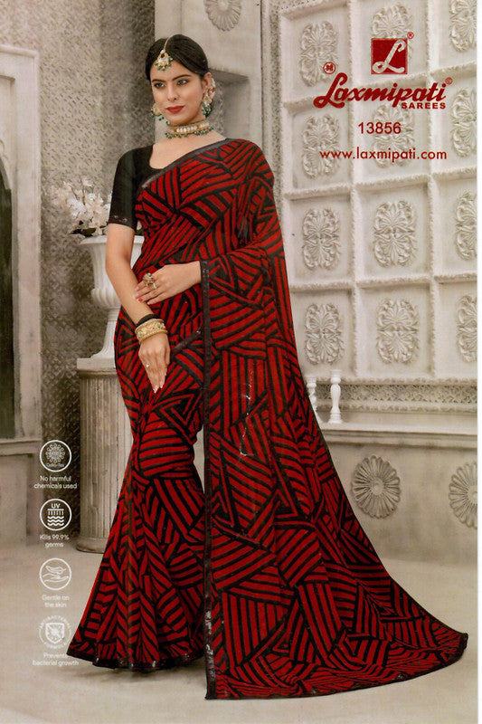 Laxmipati All Time Hit Pm-13856 Red Georgette Saree