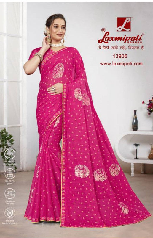 Laxmipati Narpakhi 13906 Pink  Chiffon Saree