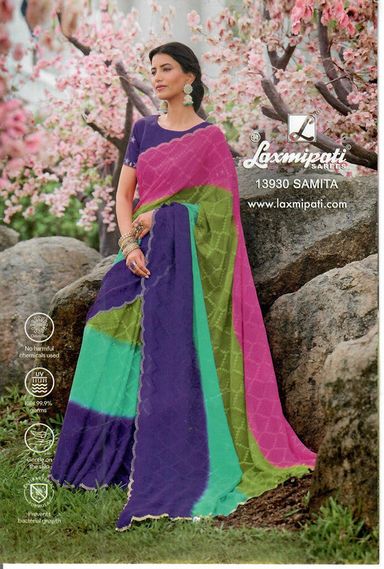 Laxmipati Samita 13930 Multi Color Heavy Goergette Saree