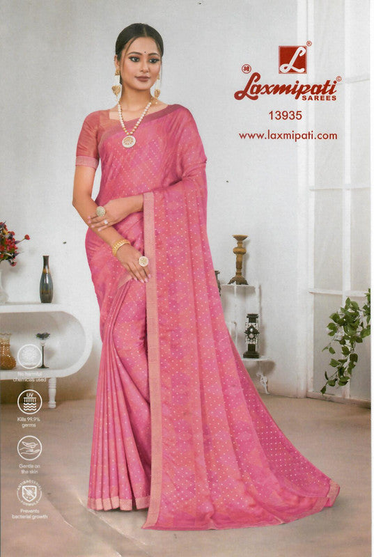 Laxmipati All Time Hit Pm-13935 Pink Chiffon Saree