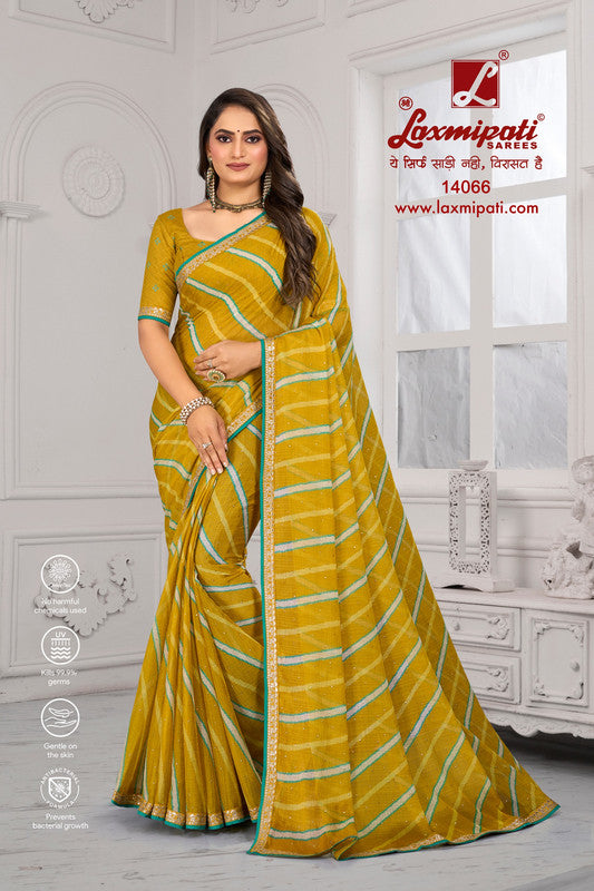 Laxmipati Sundarta-4 Pm-14066 Yellow Chiffon Saree