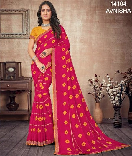 Laxmipati Avnisha 14104 Pink Chiffon Saree