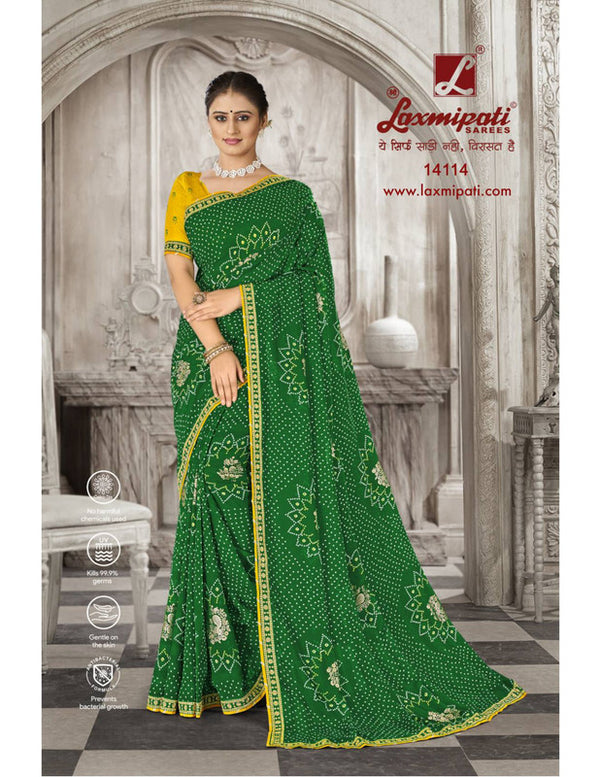 Laxmipati Savan-2 Pm-14114 Green Moss Chiffon Saree