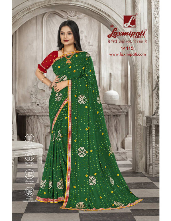 Laxmipati Savan-2 Pm-14115 Green Moss Chiffon Saree