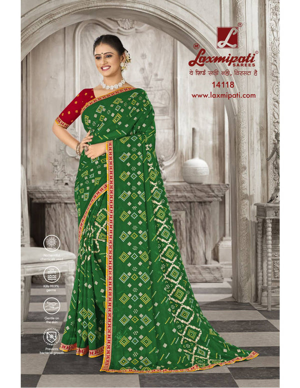 Laxmipati Savan-2 Pm-14118 Green Moss Chiffon Saree