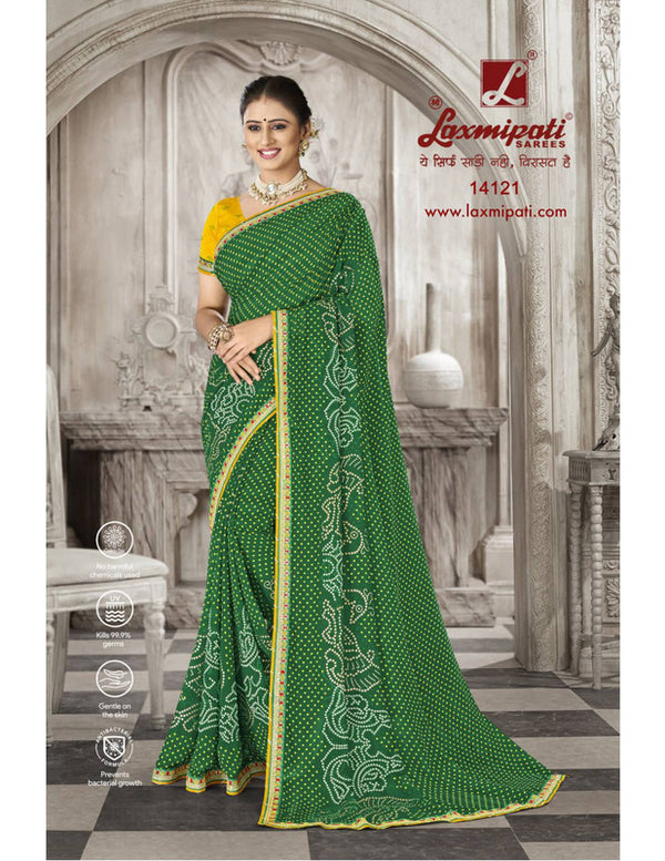 Laxmipati Savan-2 Pm-14121 Green Moss Chiffon Saree