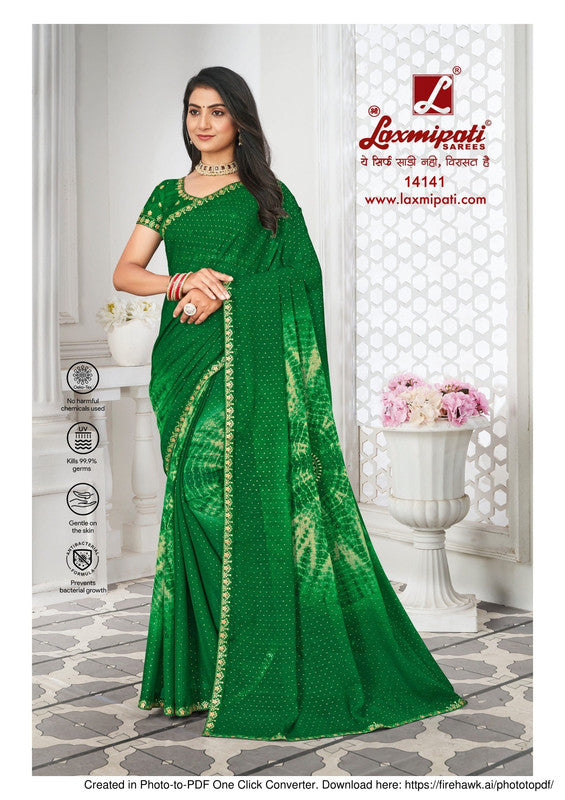 Laxmipati Savan-3 Pm-14141 Green Chiffon Saree