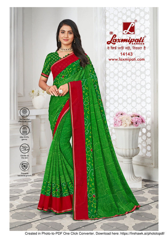 Laxmipati Savan-3 Pm-14143 Green Chiffon Saree