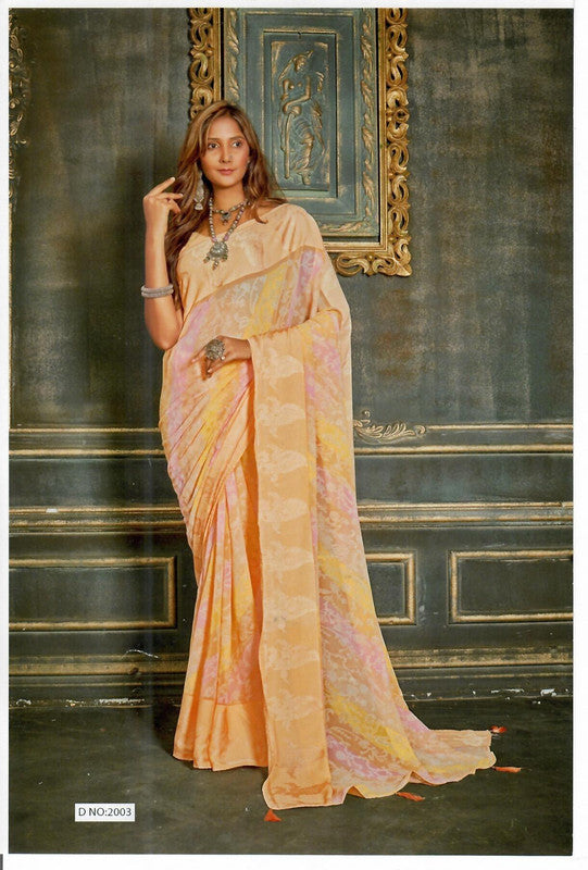 Sankalp Facebook 2003 Baby Pink Georgette Saree