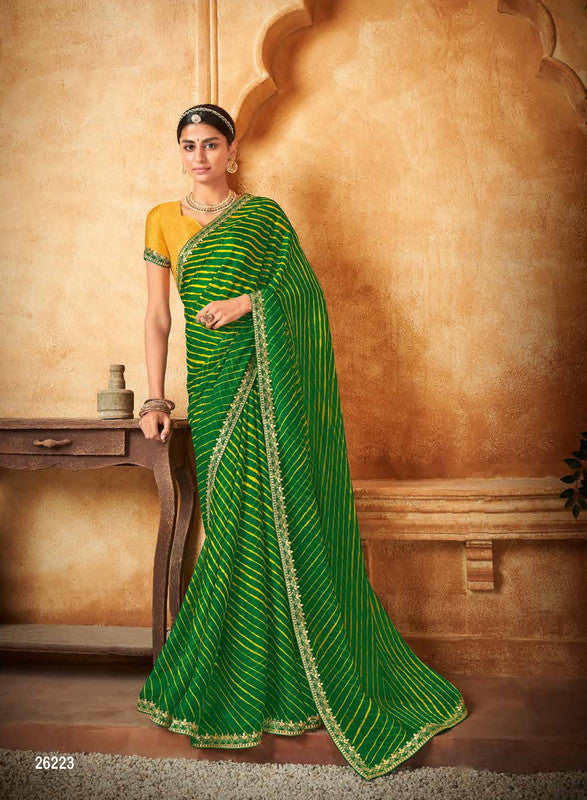 Subhash Lehariya-2 Sb-26223 Green Chiffon Saree