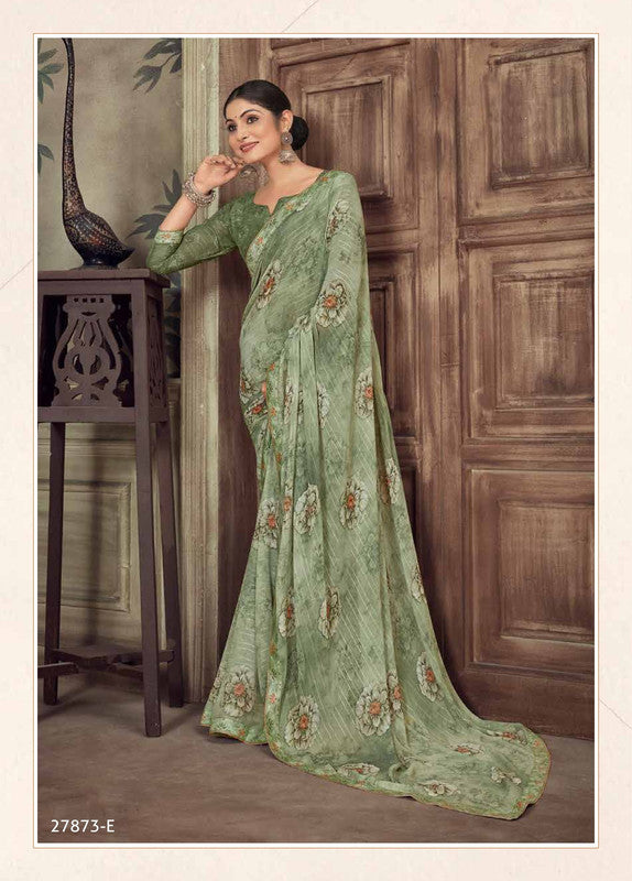 Subhash Prakriti Hits-2 Sb-27873-E Green Georgette Saree