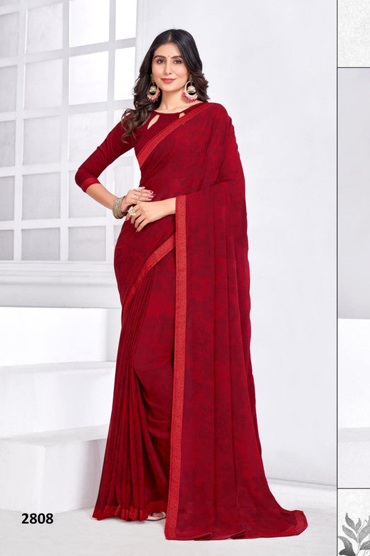 Kaasni Ridhi 2808 Red Georgette Saree