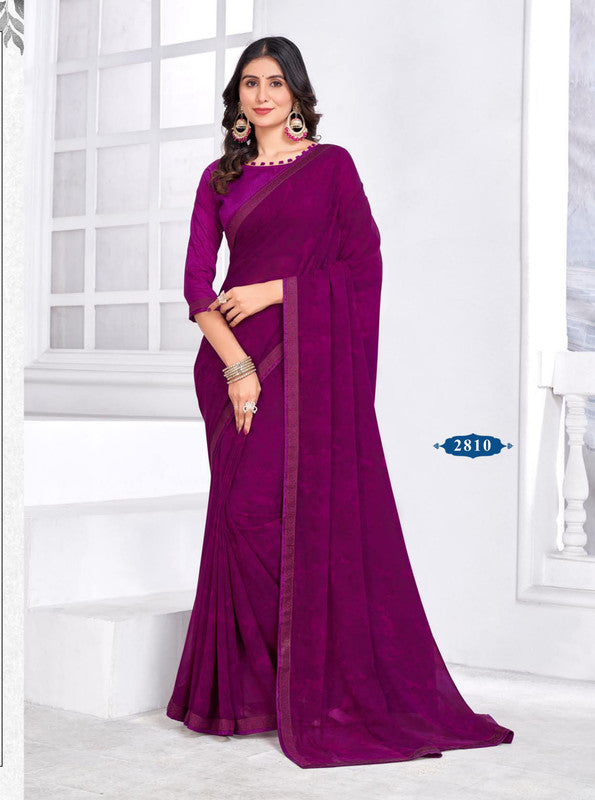 Kaasni Ridhi 2810 Purple Georgette Saree