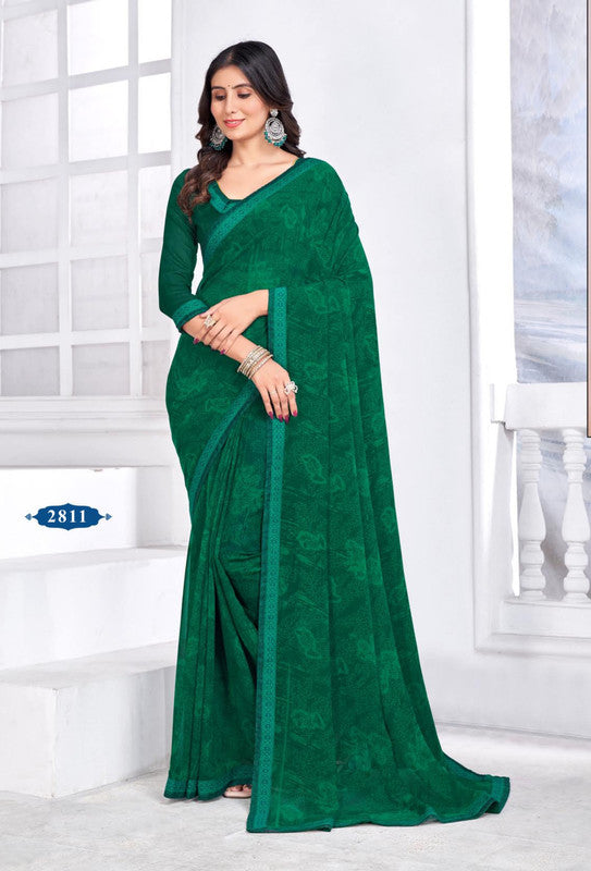 Kaasni Ridhi 2811 Green Georgette Saree