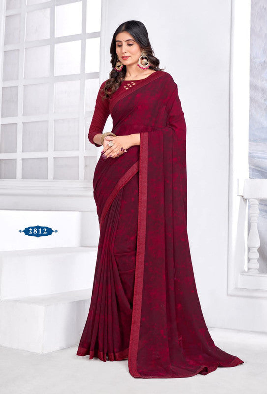 Kaasni Ridhi 2812 Pink Georgette Saree