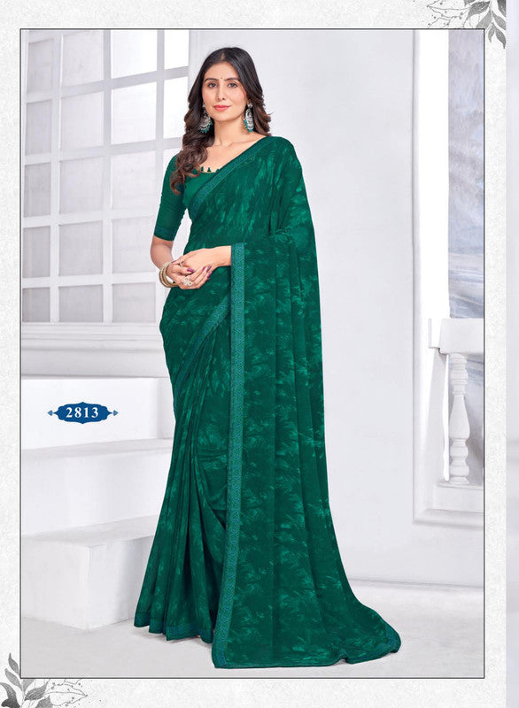 Kaasni Ridhi 2813 Green Georgette Saree