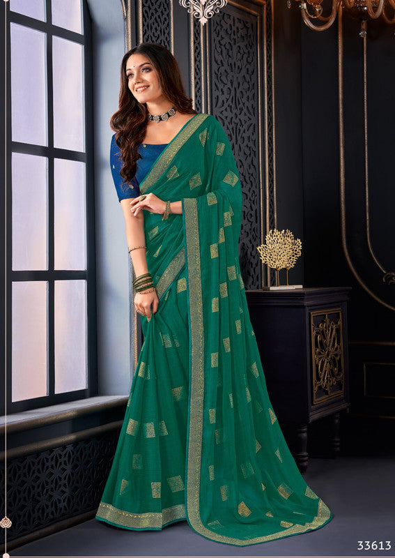 Subhash Sarbani-6 Sb-33613 Green Chiffon Saree