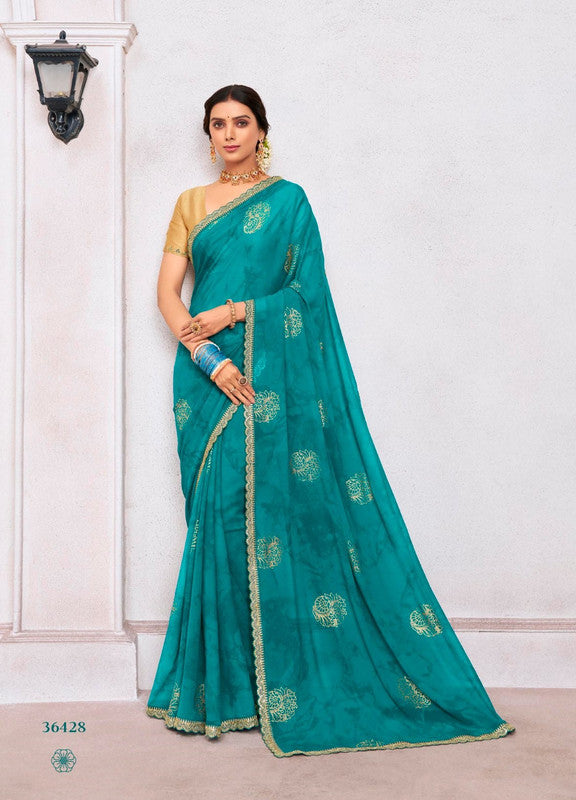 Subhash Abhushan Sb-36428 Blue Georgette Saree