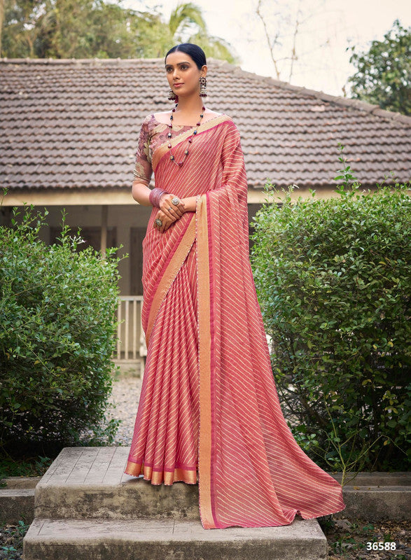 Subhash Athvika-2 Sb-36588 Pink Chiffon Saree