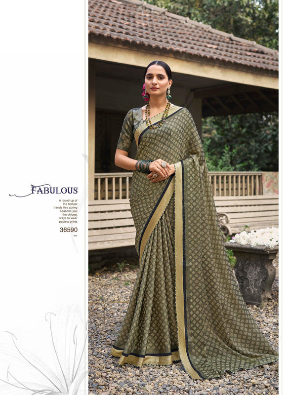 Subhash Athvika-2 Sb-36590 Green Chiffon Saree