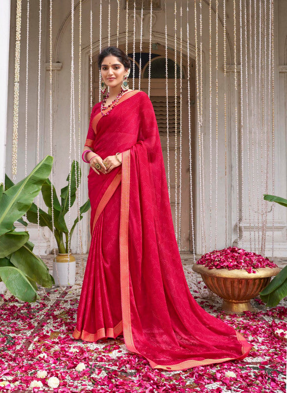 Subhash Riviera Premium Sb-36772 Pink Chiffon Saree