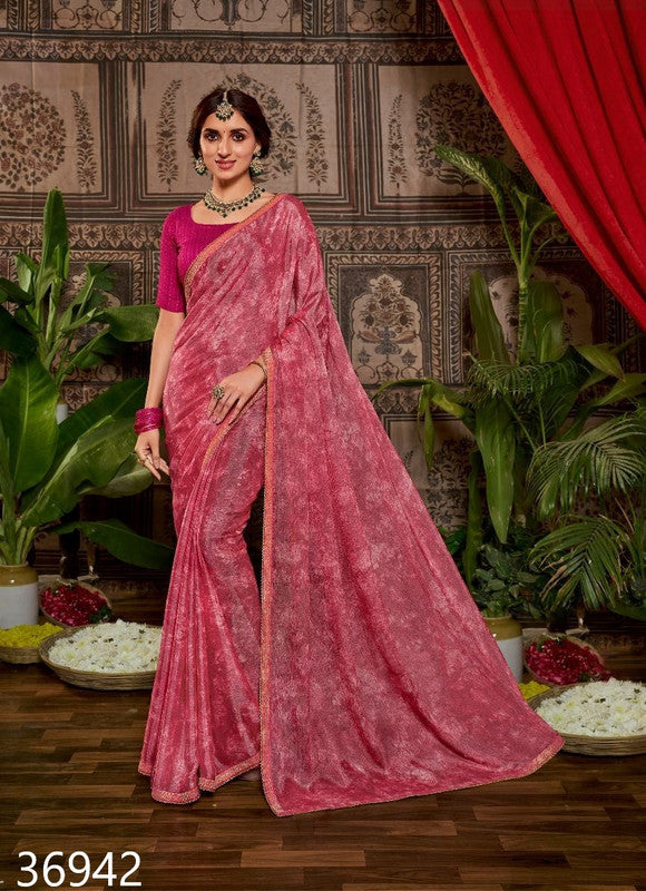 Subhash Akvira Sb-36942 Pink Brasso Saree