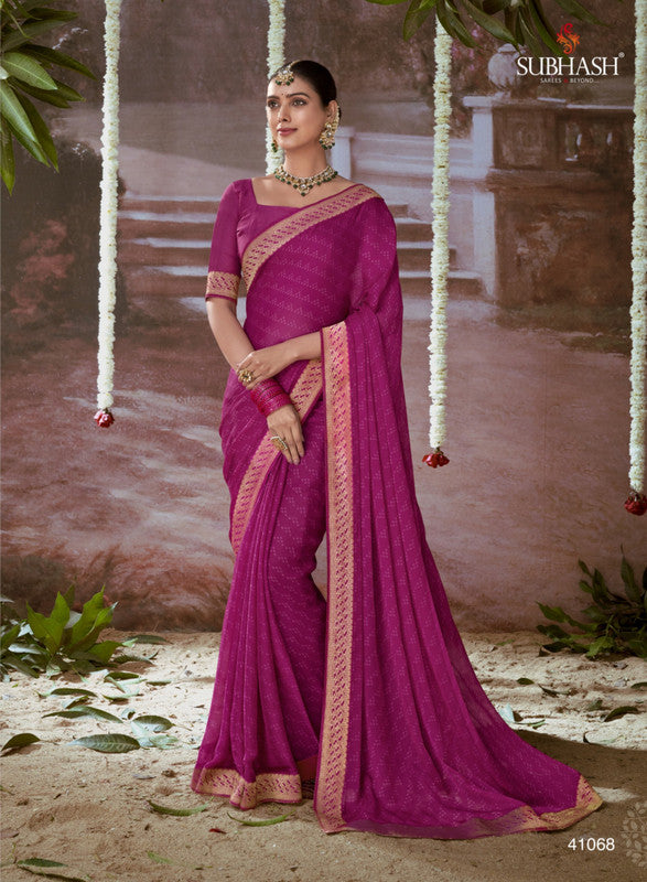 Subhash Riviera-19 Sb-41068 Pink Chiffon Saree