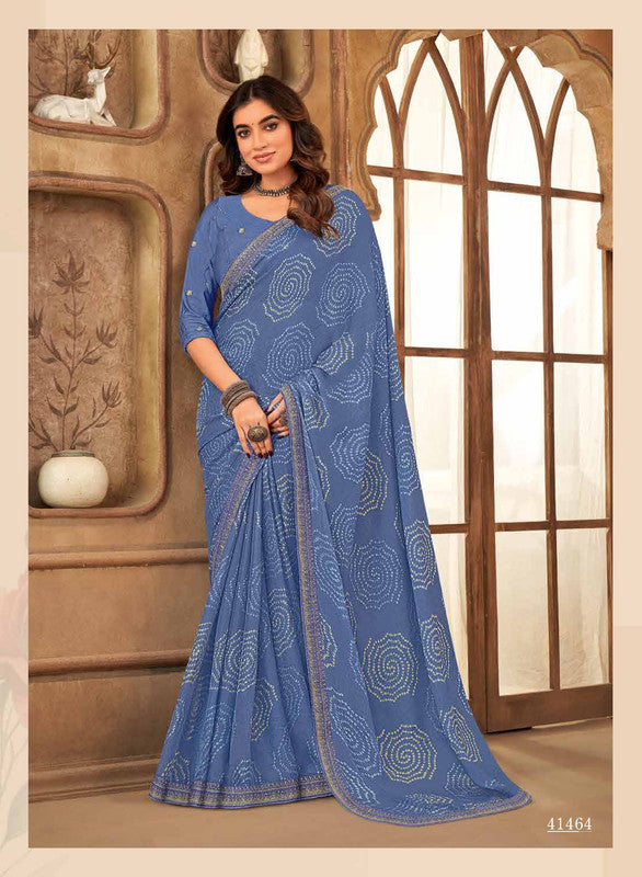 Subhash Shankari-6 Sb-41464 Blue Chiffon Saree