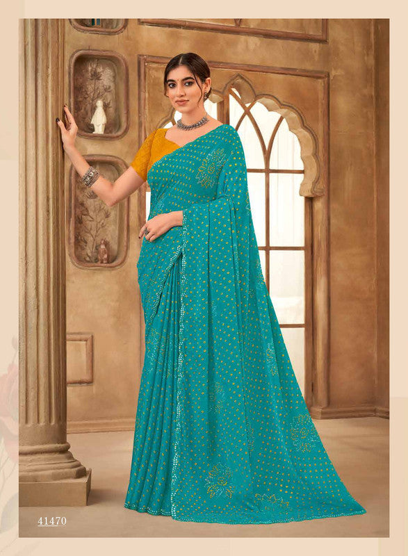 Subhash Shankari-6 Sb-41470 Blue Chiffon Saree