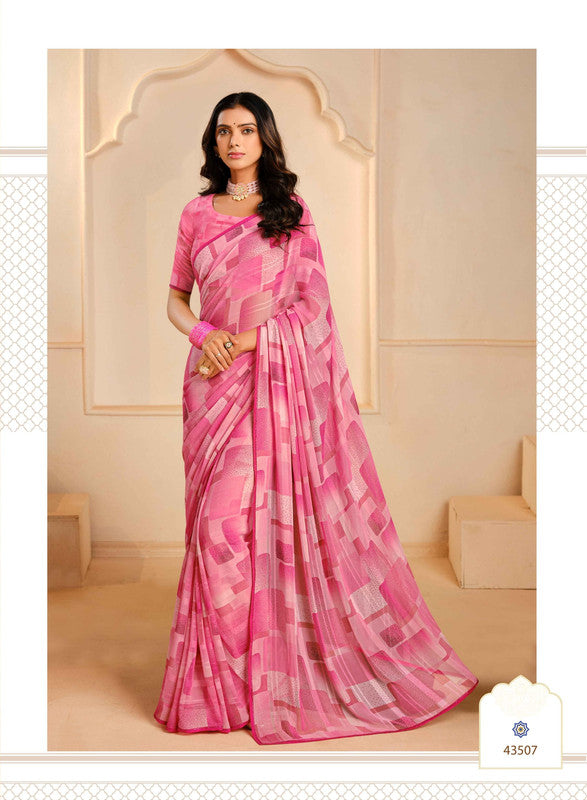 Subhash Prakriti-12 43507 Pink Georgrtte Saree