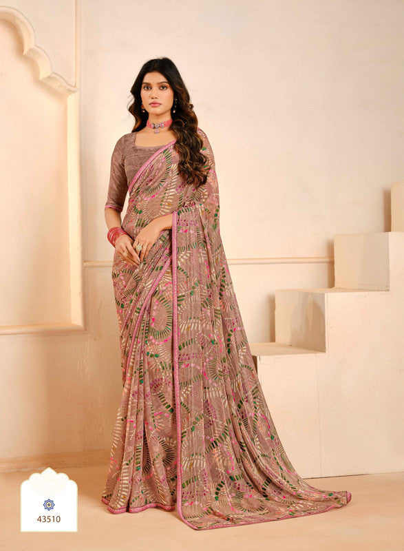 Subhash Prakriti-12 43510 Brown Georgrtte Saree