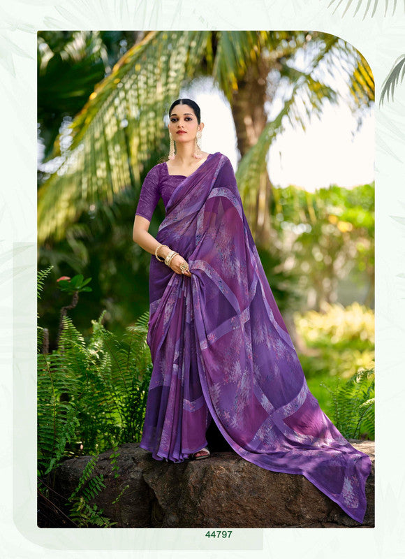 Subhash Nirali-2 44797 - Purple Georgette Drape By Sanskar Sarees