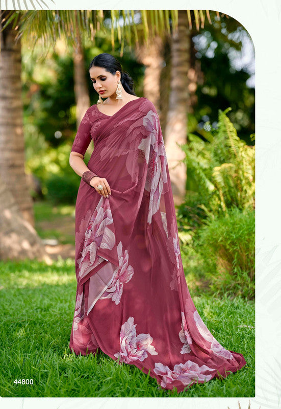 Subhash Nirali-2 44800 - Onion Georgette Drape By Sanskar Sarees