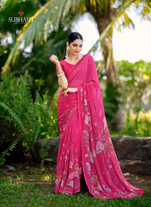 Subhash Nirali-2 44802 - Raani Georgette Drape By Sanskar Sarees