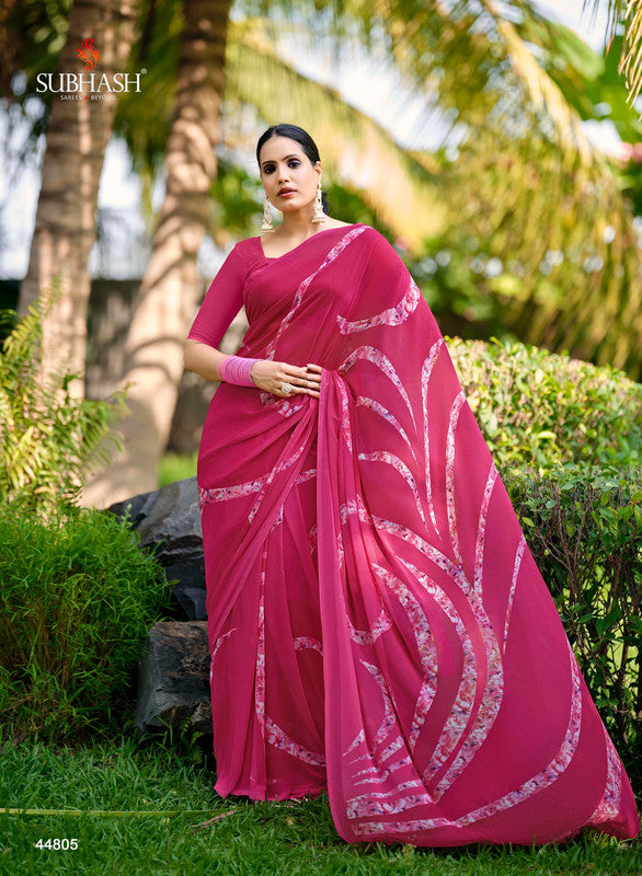 Subhash Nirali-2 44805 - Raani Georgette Drape By Sanskar Sarees