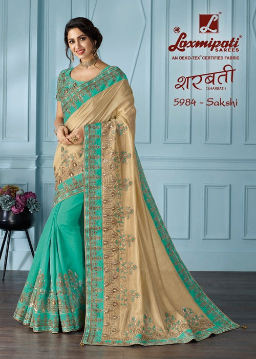 Laxmipati Sharbati 5984 Multicolor Raw Silk Saree