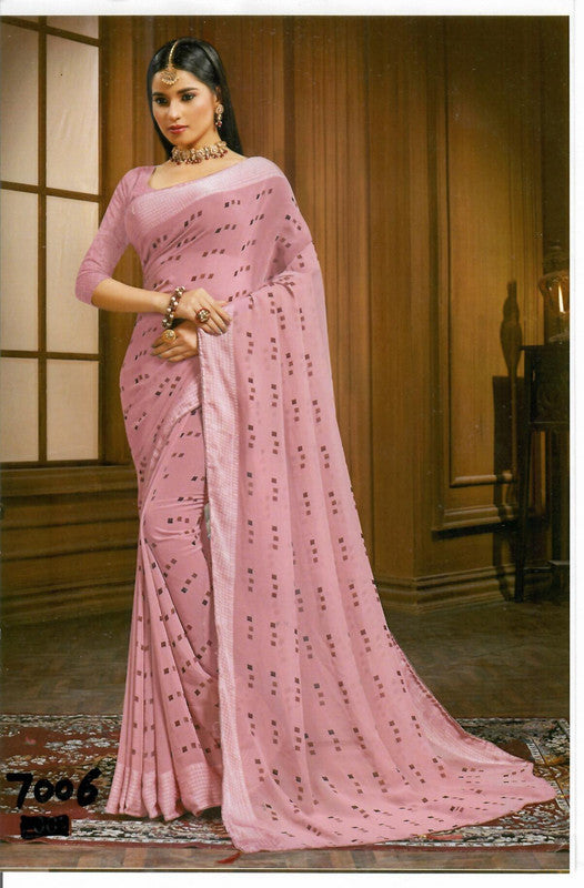 Sankalp Facebook 7006 Pink Georgette Saree