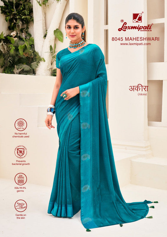 Laxmipati Akira 8045 Sky Blue Georgette Saree