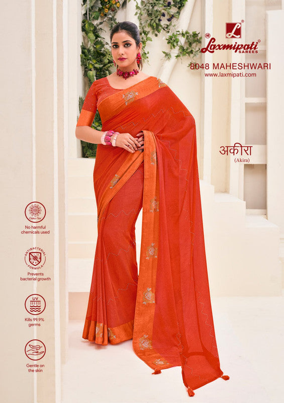 Laxmipati Akira 8048 Orange Georgette Saree